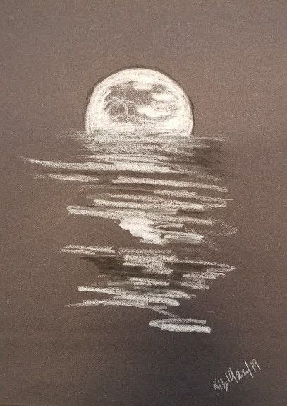 Moon Over Water In 2020 Moon Over Water Water Sketch Black Paper