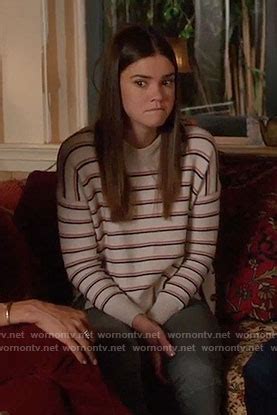 WornOnTV Callies Striped Sweater With Side Buttons On The Fosters Maia Mitchell Clothes