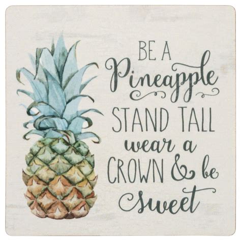 Be A Pineapple Wear A Crown Be Sweet Whitewash Look 3 X 3 Wood
