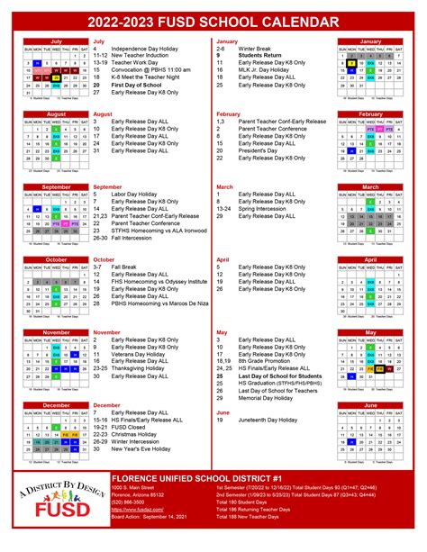 Our Schools District Calendars