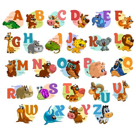 Animals Abc Alphabet Illustration Illustration Abc Alphabet