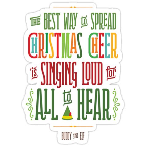 "Buddy the Elf - Christmas Cheer" Stickers by noondaydesign | Redbubble png image