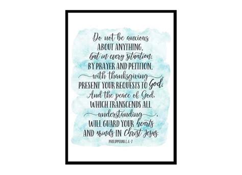 Do Not Be Anxious About Anything Philippians 46 7 Bible Verse Poster