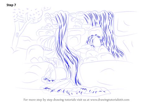 A tortillion is used to blend in and work keep in mind that unless your drawing's emphasis is the clouds, they should not compete with the rest of the landscape. Learn How to Draw a Rocky Waterfall (Waterfalls) Step by ...