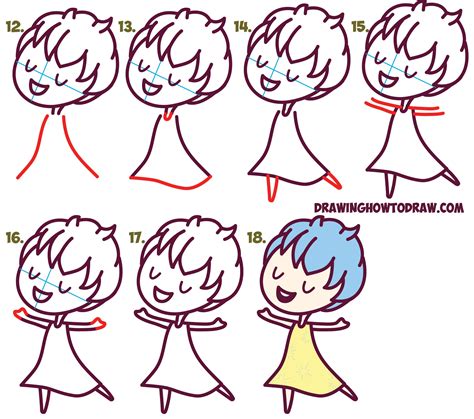 How To Draw Cute Kawaii Chibi Joy From Inside Out Easy Step By Step Drawing Tutorial For