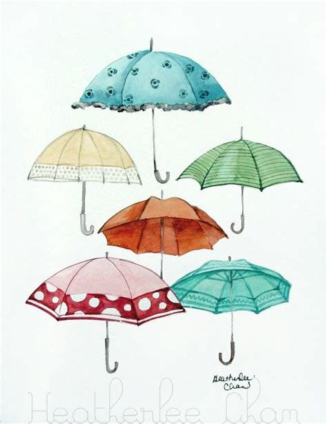Umbrella Watercolors Regenschirm Kunst Regenschirm Malerei Idee Farbe