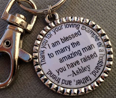 The fathers of the bride and groom are already receiving the ultimate gift — their child's happiness. FATHER of the GROOM gift PERSONALIZED keychain by buttonit ...