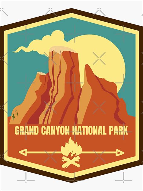 Grand Canyon National Park Sticker For Sale By Retrotravelart Redbubble