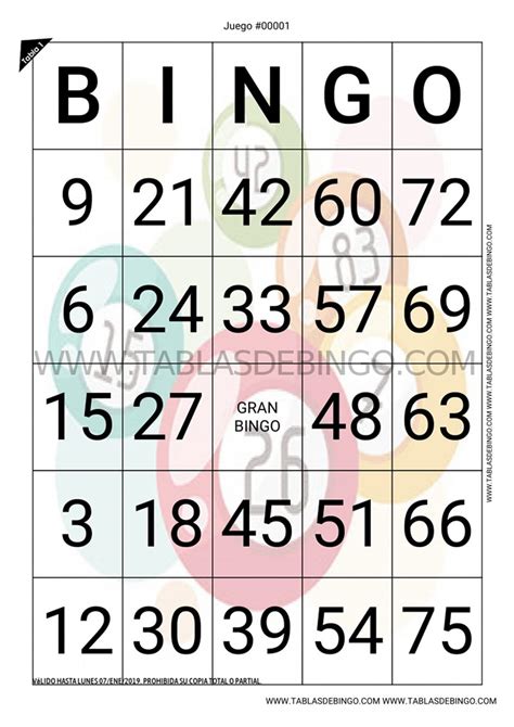 Tablas De Bingo Personaliza Descarga En Pdf E Imprime