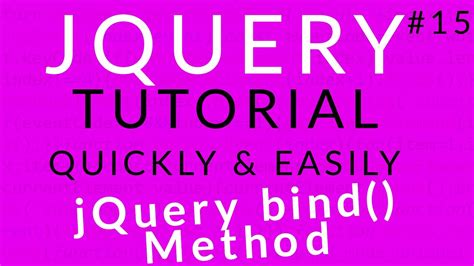 JQuery Tutorial 15 JQuery Bind Method Ujjwal Technical Tips