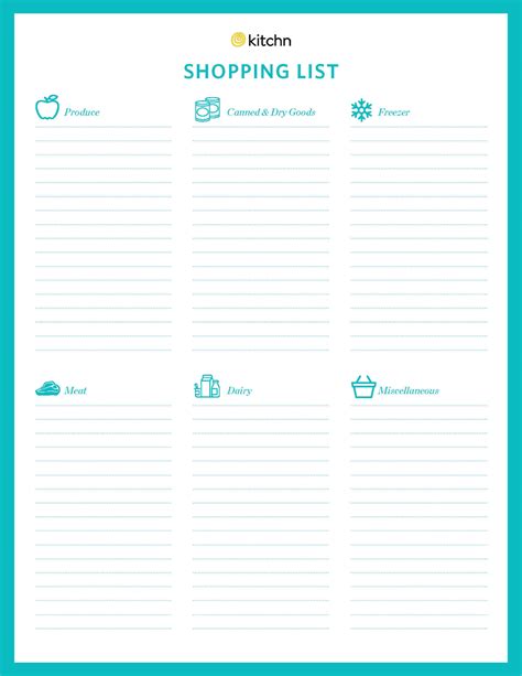 Blank Grocery Shopping List Template The Best Template Example