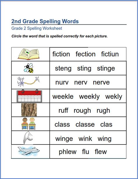 Spelling Worksheet For 3rd Graders