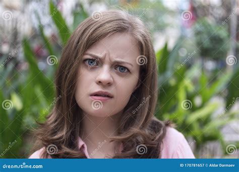 Young Caucasian Woman Girl With Confused Annoyed Frustrated