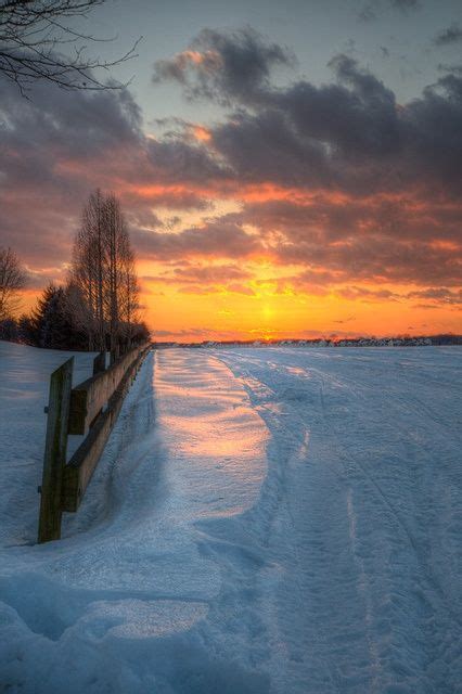 Winter Sunset Beautiful Pinterest