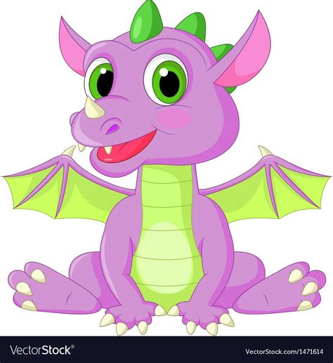 However, the dragon language name for baby dragons is actually unpronounceable by humans! Cute baby dragon cartoon vector image on | Myszka miki ...