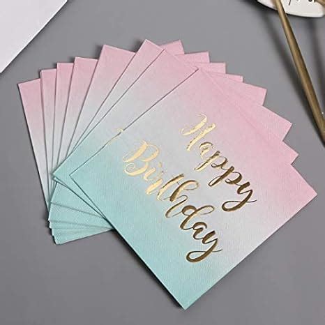 Amazon Com Happy Birthday Napkins Counts Ply Pink To Teal Ombre
