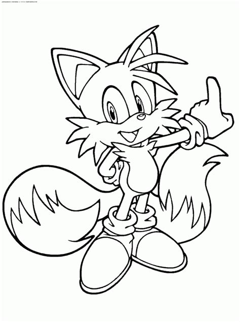 Tails The Fox Coloring Pages Miles Tails Prower Junglekey 187902