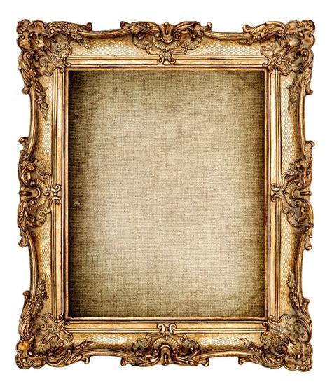 An Old Gold Frame On White Background With Clipping For Text Or Image