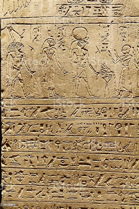 Ancient Egyptian Hieroglyphic Cuneiform Writing Stock Photo Download