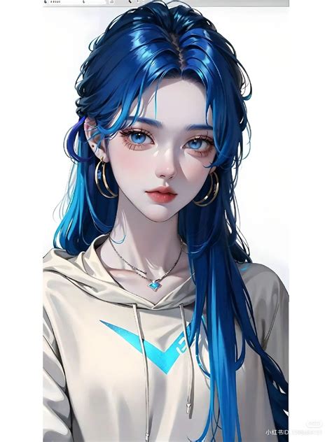 Manga Girl Anime Art Girl Silky Hair Treatment Blue Hair Aesthetic