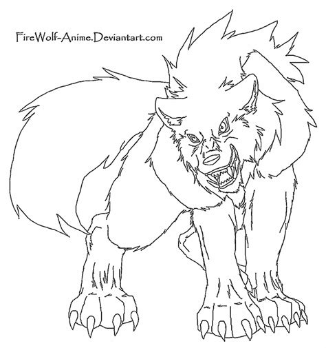 Wolf Lineart By Firewolf Anime On Deviantart