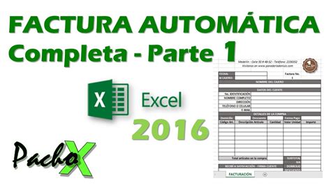 Crear Factura Automática Completa En Excel Incluye Listas Función