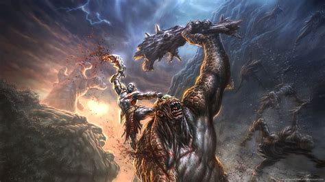 Hd Wallpaper Cyclops Epic Kratos Kills Cyclops Video Games God Of War