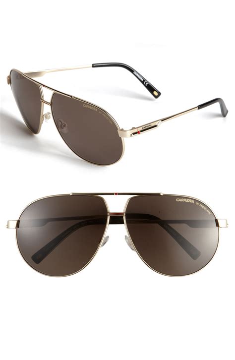 Carrera Eyewear Metal Aviator Sunglasses In Gold For Men Gold Matte Shaded Lyst