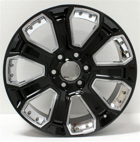 Chevy Gloss Black With Chrome Insert 20 Inch Wheels