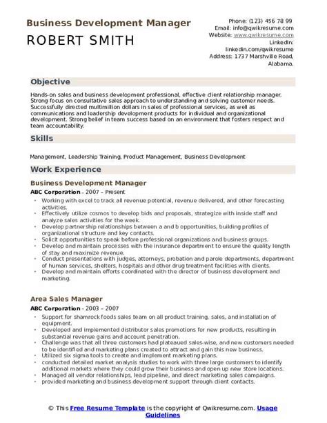 Some recruiters believe that career statements do not do much for a resume and can even clutter it: Business Development Manager Resume Samples | QwikResume
