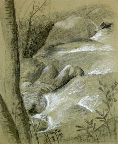 Unknown Drawing Of Creek For Sale At 1stdibs