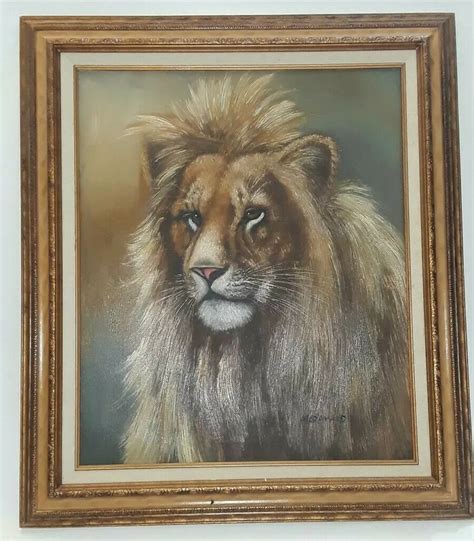 Lion King Antique Canvas Art Signed Original Invaluable Mcdonald Oil