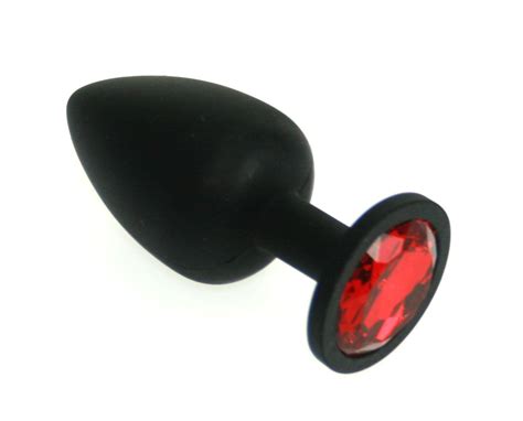 Large Black Silicone Jewel Butt Plug The Kink Factory
