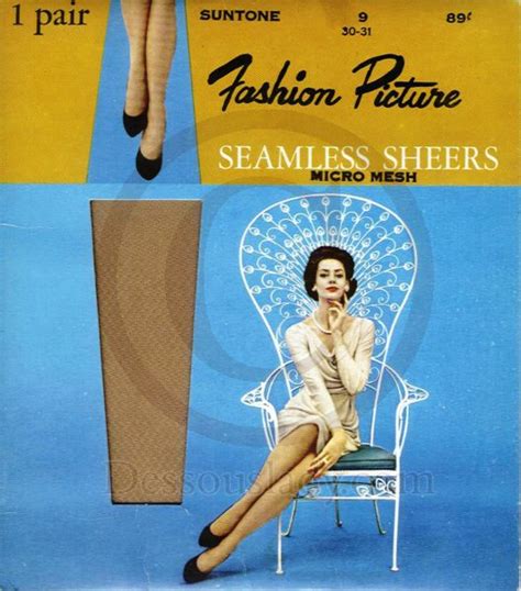 Fashion Picture Vintage Seamless Nylon Stockings Nylons Sz 9 Legsware