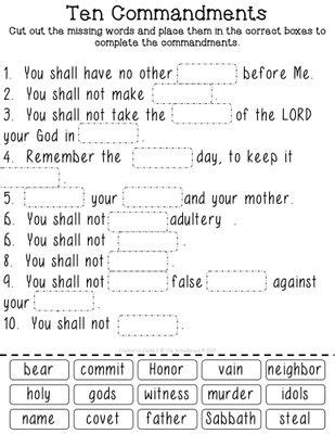 Free ten commandment crafts, printables, and activities for kids! Pin on kids club
