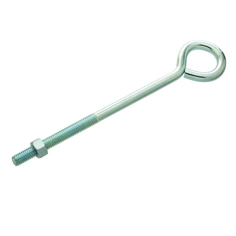 3 8 In X 8 In Zinc Plated Eye Bolt With Nut 806756 The Home Depot