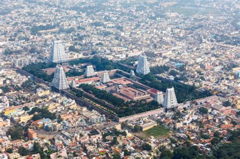 Hindu Temple And Indian City Aerial View Premium Photo