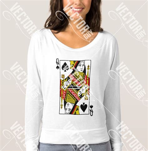 Queen Of Spades Playing Cards Vector File Svg Instant Etsy