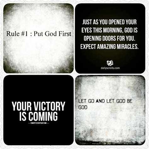 Four Square Coasters With The Words Your Victory Is Coming And Other