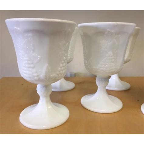 Vintage Milk Glass Goblets Set Of 5 Chairish