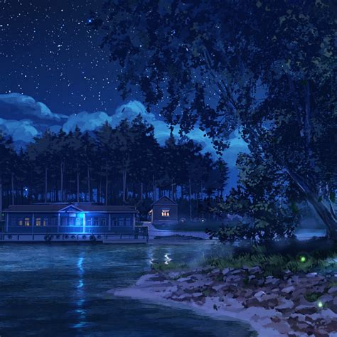 Живые обои Anime Lake At Night Wallpaper Engine