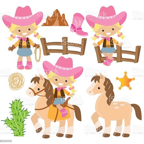 Cowgirl Vector Cartoon Illustration Stock Illustration Download Image