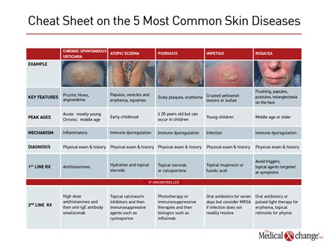 Skin Diseases Cheat Sheet By Alberteinstein Cheatographycom Images