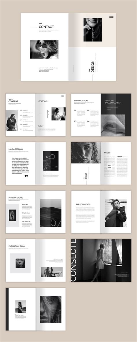 Black And White Magazine Indesign Template By Pixwork