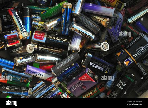 Pile Of Batteries Of Different Brands Editorial Photo Stock Photo Alamy