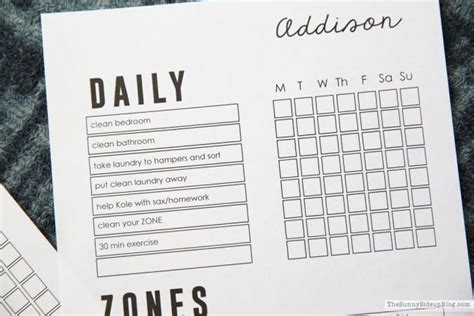 Zone Chore Chart My Kids Cleaning Routine The Sunny Side Up Blog