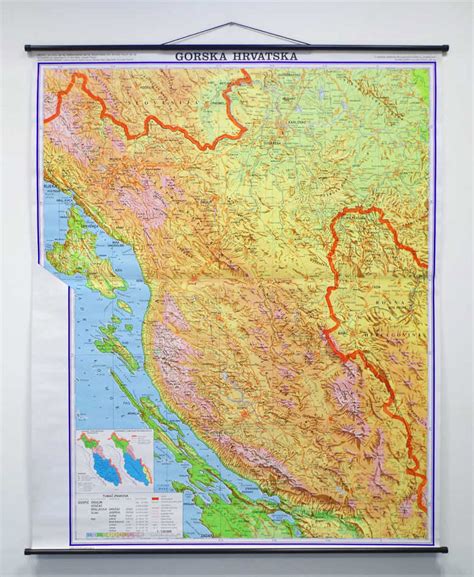Geografska Karta Gorska Hrvatska 120×145 Cm Gd Dizajn