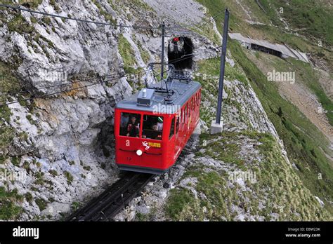 Cog Railway To Pilatus Mountain Switzerland Alpnachstad Stock Photo
