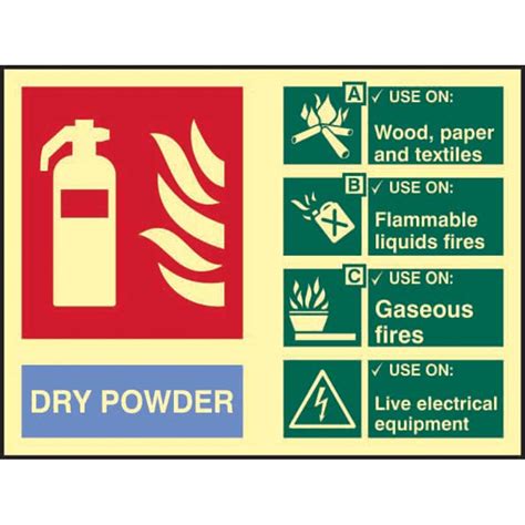 Fire Extinguisher Composite Dry Powder Sign Flexible Photoluminescent