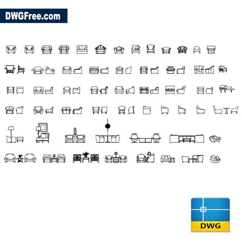 Armchairs Cad Blocks Free Dwg 2d Drawing Top Autocad Blocks
